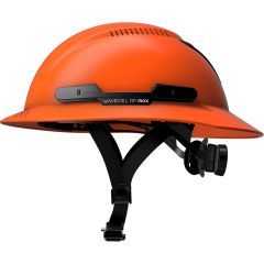 WaveCel T2+ MAX Full Brim Hard Hat with Chin Strap - Hi-Viz Orange