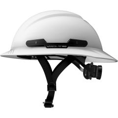 WaveCel T2+ PRO Full Brim Hard Hat with Chin Strap - White