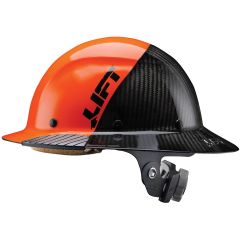Lift DAX FIFTY50 Orange/Black Full Brim Carbon Fiber Hard Hat