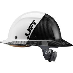 Lift DAX FIFTY50 White/Black Full Brim Carbon Fiber Hard Hat