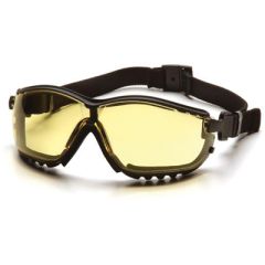 Pyramex V2G Safety Glasses - Amber Lens, Anti-Fog Coating