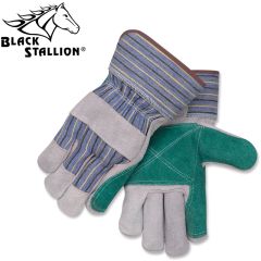 Black Stallion 6DP Double Palm Leather Work Gloves - Large