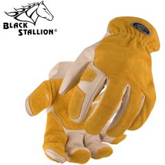 Black Stallion 97K Cowhide Drivers Gloves with Reinforced Palm & Kevlar Stitching - Large