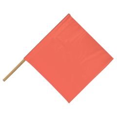 18" Orange Solid Vinyl Safety Flag with 30" Dowel