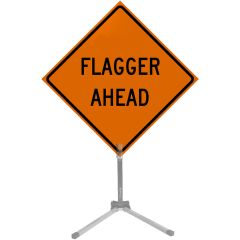 36" Roll-up Traffic Safety Sign - "Flagger" (Orange Solid Vinyl)