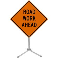 36" Roll-up Traffic Safety Sign - "Road Work Ahead" (Orange Solid Vinyl)