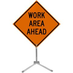 36" Roll-up Traffic Safety Sign - "Work Area Ahead" (Orange Solid Vinyl)