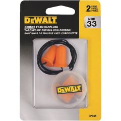 DEWALT Corded NRR 33 Earplugs - 2 Pairs