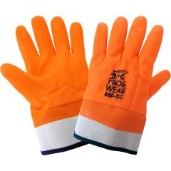 FrogWear Waterproof Hi-Vis PVC Winter Gloves with Safety Cuff - Large