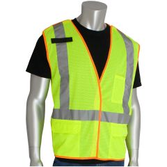 PIP® ANSI Class 2 Breakaway Mesh Safety Vest "X-Back"- Hi-Viz Yellow - 2XL