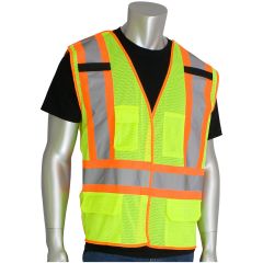 PIP® ANSI Class 2 Breakaway Mesh Safety Vest - Hi-Viz Yellow - 5XL