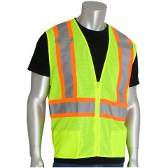 PIP® ANSI Class 2 Mesh Safety Vest with D-Ring Access - Hi-Viz Yellow - 3XL