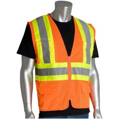 PIP® ANSI Class 2 Mesh Safety Vest - Hi-Viz Orange - Large