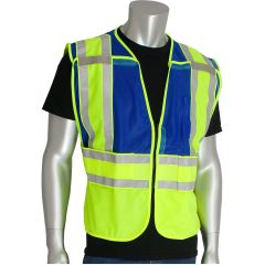 PIP® ANSI Class 2 Breakaway Mesh Public Safety Vest - No Logo - Blue - 2XL/5XL