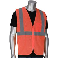 PIP® ANSI Class 2 Dual Sized Value Mesh Safety Vest - Hi-Viz Orange - Large/XL