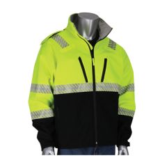 PIP® ANSI Class 3 Ripstop Softshell Jacket / Fleece Lining - Hi-Viz Lime 4XL
