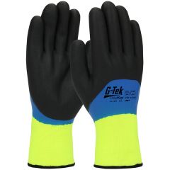 G-Tek PolyKor Winter Gloves with Double Dip Nitrile Foam Grip - Medium