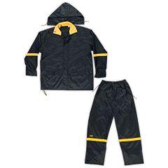 CLC Non-ANSI Climate Gear 3-piece Deluxe Nylon Rain Suit - Black/Yellow 3XL
