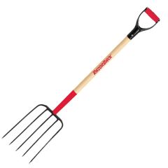 Razor-Back 5 Tine Forged Compost Fork with 36" Wood D-Grip Handle