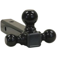 Buyers Tri-Ball Hitch with Black Towing Balls 1-7/8", 2", 2-5/16" - Tubular Shank