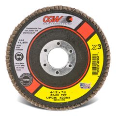 4-1/2" Type 29 CGW Flap Disc, 7/8" Arbor Size, Regular Thickness