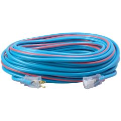 Southwire 100' 12/3 SJTW Blue & Red Outdoor Extension Cord (Lighted Ends)