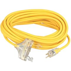 Southwire 50' 12/3 Polar/Solar SJEOW Outdoor Trisource Triple Tap Extension Cord (Lighted Ends)