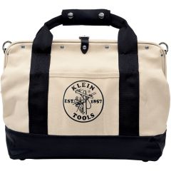 Klein Tools 5003-18 Canvas Tool Bag with Leather Bottom - 18" x 6" x 14"