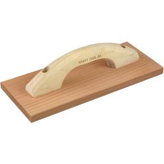 Kraft Tool 12" x 5" Redwood Hand Float with Wood Handle (Square End)
