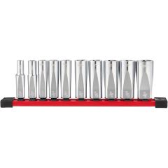 Milwaukee 3/8" Drive Deep Well Socket with Four Flat Sides, 10pc