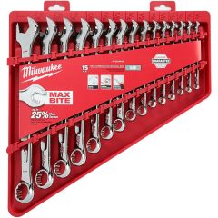 Milwaukee 48-22-9415 SAE Combination Wrench Set, 15pc