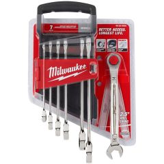 Milwaukee 48-22-9506 Metric Ratcheting Combination Wrench Set, 7pc