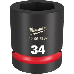 Milwaukee Shockwave 1" Drive 34mm 6 Point Standard Impact Socket