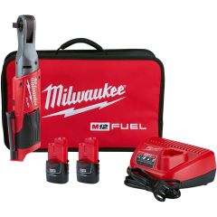 Milwaukee M12 Fuel 3/8" Cordless Ratchet Kit (2 Battery)