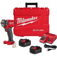 Milwaukee 2855P-22R M18 FUEL™ 1/2" Compact Impact Wrench Kit - (2) 5Ah Batteries