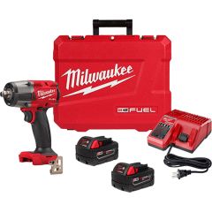 Milwaukee 2962-22R M18 FUEL 1/2" Mid-Torque Impact Wrench Kit - (2) 5Ah Batteries