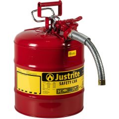 Justrite 5 Gallon Type II AccuFlow™ Red Safety Can with 1" Steel Flexible Spout