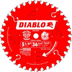 Diablo 5-3/8" x 36T Finish Trim Saw Blade, 10mm Arbor (D0536X)
