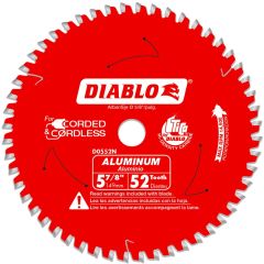 Diablo 5-7/8" x 52T Medium Aluminum Cutting Saw Blade, 5/8" Arbor (D0552N)
