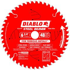 Diablo 6-3/4" x 48T Metal Cutting Saw Blade, 20mm Arbor (D0649F)