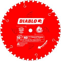 Diablo 10-1/4" Dia Circular Saw Blade, Wood Cutting, 5/8" Diamond Knockout Arbor