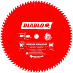 Diablo 10" x 80T Medium Aluminum Cutting Saw Blade, 5/8" Arbor (D1080N)