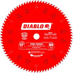 Diablo 12" Dia Circular Saw Blade, Wood Cutting, 1" Arbor