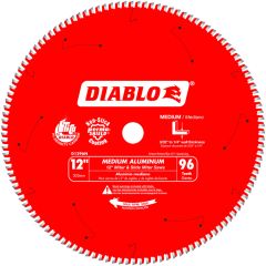 Diablo 12" x 96T Medium Aluminum Cutting Saw Blade, 1" Arbor (D1296N)