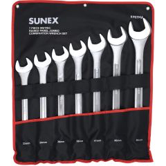 Sunex Tools Metric Jumbo Combination Wrench Set (12 Point), 7pc