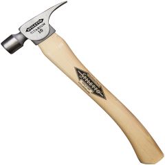 10 oz Titanium Smooth Face Stiletto Finish Hammer, 14-1/2" Curved Wood Handle