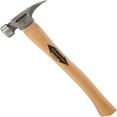 12 oz Titanium Smooth Face Stiletto Framing Hammer, 18" Curved Wood Handle