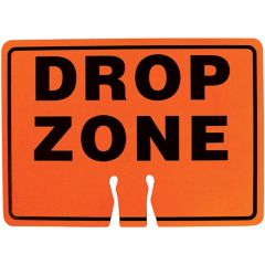 10" x 14" Orange Cone Sign - "Drop Zone"